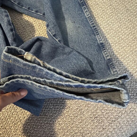 Wrangler Jeans Mens 33x30 Blue Denim Relaxed Straight Fit 100% Cotton Workwear - Picture 6 of 9